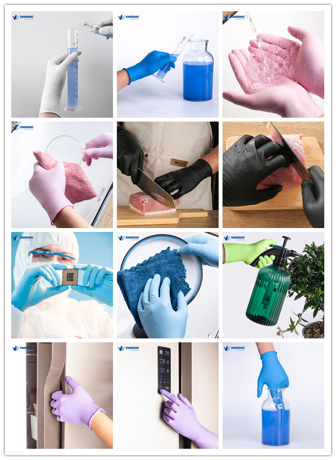 Colorful Nitrile Gloves Usage