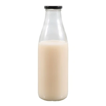 Wholesale 200ml 250ml 500ml Transparent Glass Bottle Beverage Bottle Milk Glass Bottle