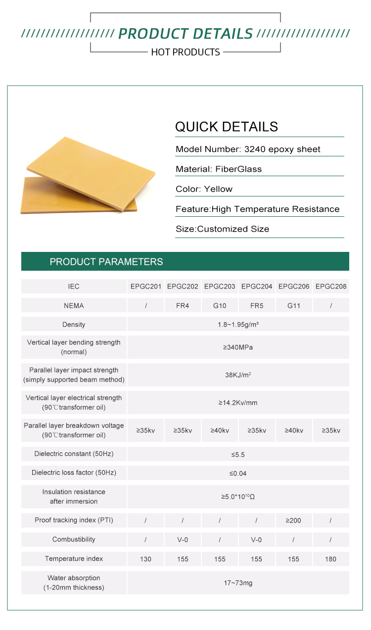 Excellent Performance industrial high pressure 3240 epoxy board