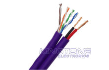 Purple Category 5 Security Camera Cables 4p 24awg Copper Lszh Jacket