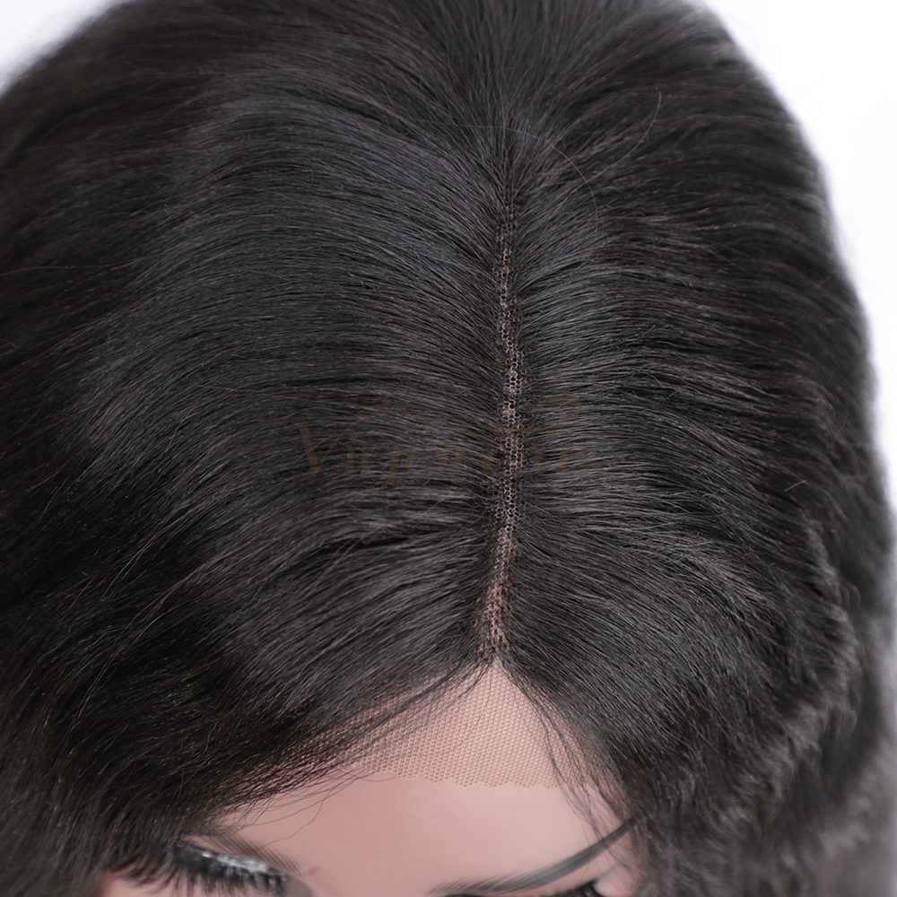 Vigorous Natural Black Lace Front Wigs Long Wavy Synthetic Lace Part Wig Heat Resistant Lace Front Wigs for Black Women