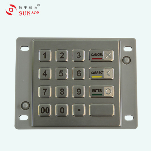 16 Keyboard ATM Kunci Stainless Steel untuk Enkripsi Data