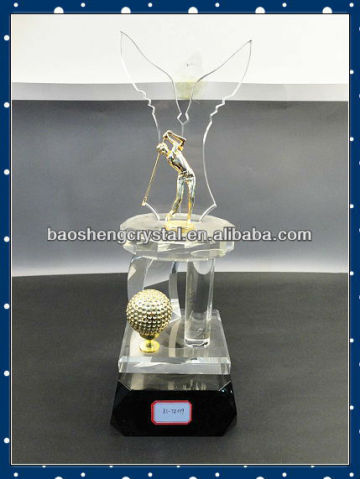 New design golf crystal trophies