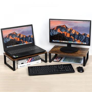 Rustic Tabletop Computer Monitor Holder Set of 2
