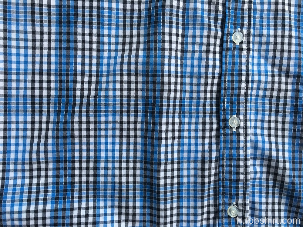 Chemise à deux poches poitrine Bule Color Plaid