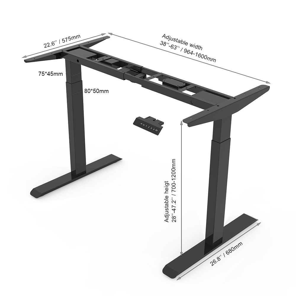 dual motor 2 stage standing table