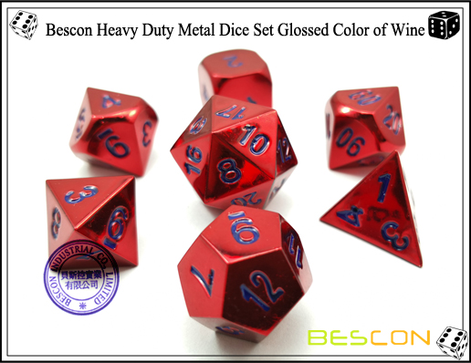 Bescon Heavy Duty Metal Dice Set Glossed Color of Wine-1 Bescon Heavy Duty Metal Dice Set Glossed Color of Wine-1