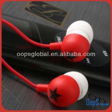 High quality fashion star earphone good for wholesales