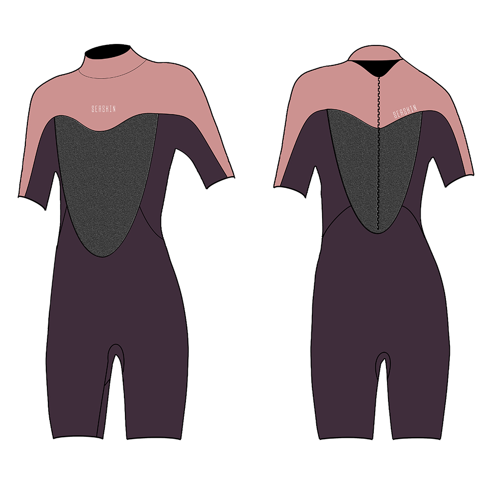 Seaskin Womens Back Zip Shorty Surfing WetSuits