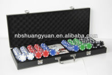 500pcs Poker Chip Set in Leather Case