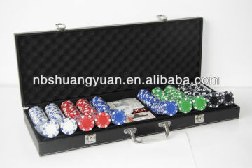 500pcs Poker Chip Set in Leather Case