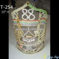 10" Mahkota Pageant custom Rhinestone Castle untuk dijual