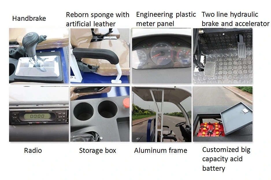 48V 2 Seater Electric Hotel Use Golf Car with Cargo Box