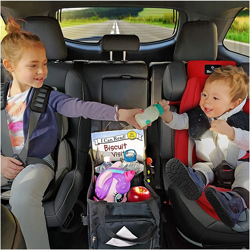 Kids Car Organizer Between Seats Travel Foldable Car Organizer Trunk Storage Box