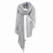 One word grain design jacquard scarf