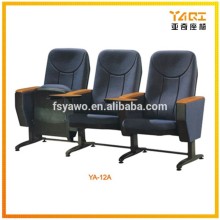Hot sale knock down design gray fabric wood auditorium chair with write pad YA-04