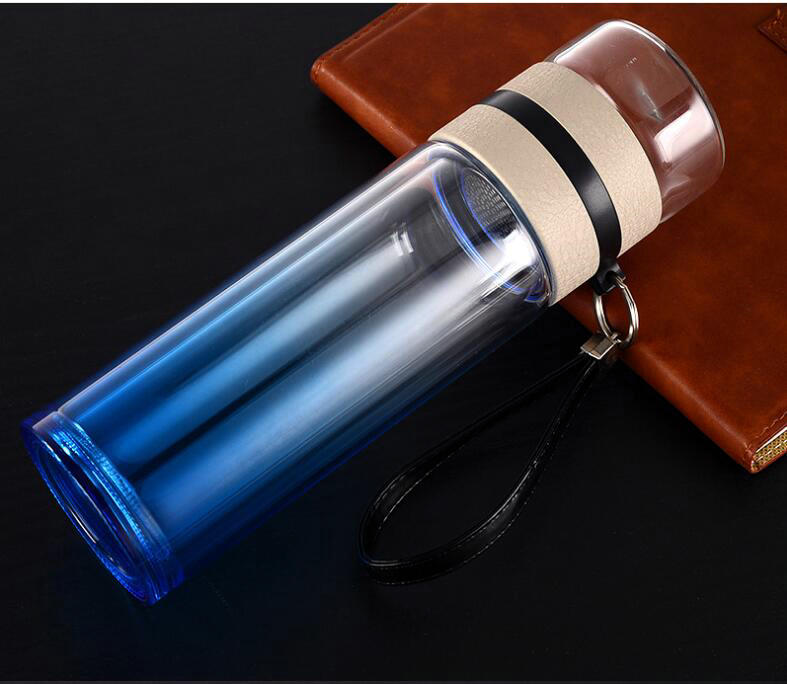 Hot Sale Glass Gradual Change Colorful Water Bottle Reusable Glass Water Bottle