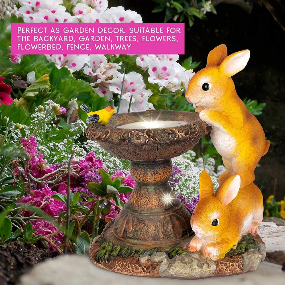 Solar Light Rabbit Garden Statues