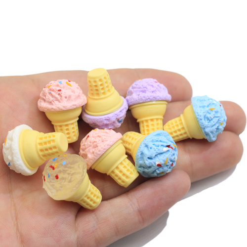 Fashion Cute Simulated Ice Cream Cone Resin Miniature for Cartoon Jewelry Findings DIY Earrings Charm