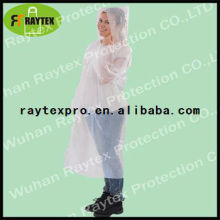 Single-use Plastic/Non woven Waterproof Visit Coat with hood