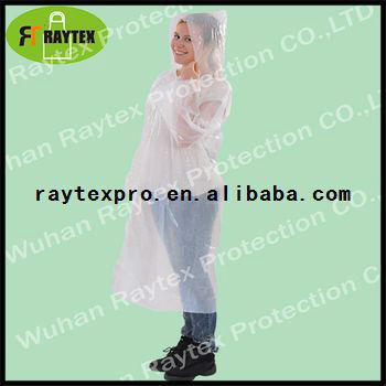 Single-use Plastic/Non woven Waterproof Visit Coat with hood