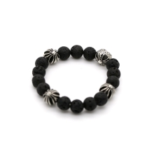 Black air-slake stone bracelet for men