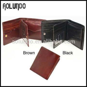 Excellent Men Leather Slim Leather Slim Tri-fold Wallet