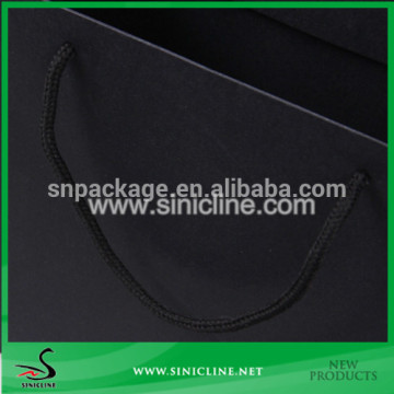 Sinicline Wholesale Blank Black Paper Shopping Bag