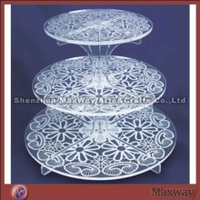 Crystal elegant round acrylic cupcake display holder with silk-screen
