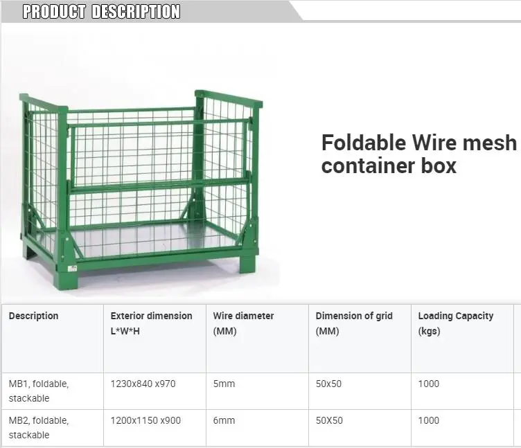 Wire Mesh Box Collapsible Warehouse Pallet