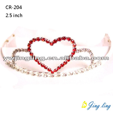 Wholesale Pink Crystal Heart Tiaras