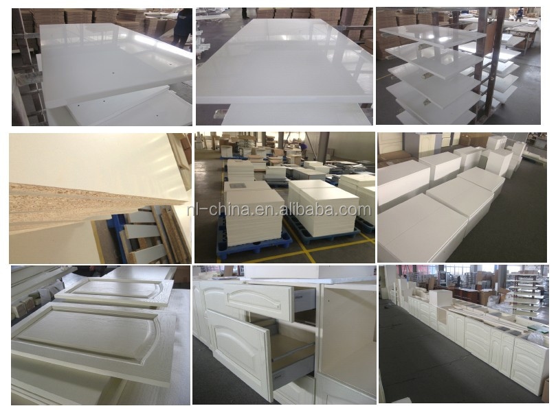 Hangzhou white kitchen cabinets lowes(Lacquer,Wood ,MFC,PVC)