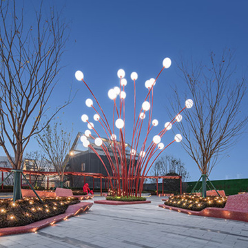 LED Light Bulbs and Stand Lights for Public Art Installation in Parks