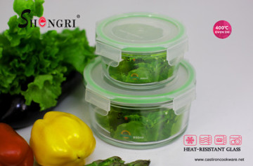 pyrex glass round green storage food containers
