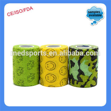 Manufacturers Printed Colored Elastic Non woven Cohesive Bandage