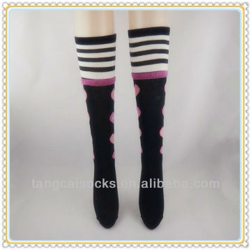 fashion cotton school girls knee high socks