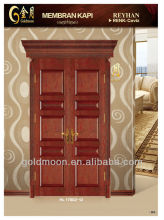 solid wood decoration wood doors with crown