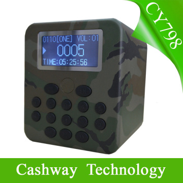 Cost-effective hunting game caller, electronic game caller, electronic game machine with power on repeat play