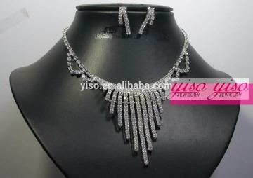 rhinestone flower luxury party necklace