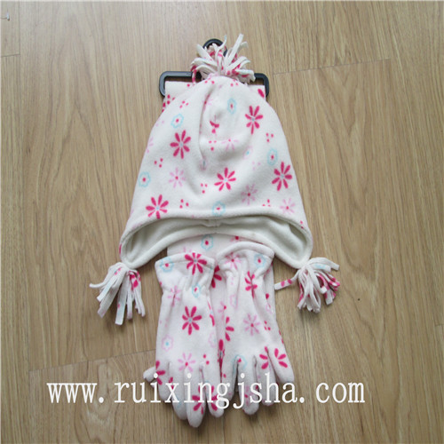 animal pattern fleece hat scarf and gloves animal pattern fleece hat scarf and gloves