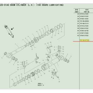 707-98-47730 KOMATSU PC220-8 EXCAVATOR Комплект для обслуживания цилиндра стрелы