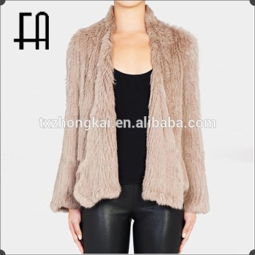 Factory direct wholesale price fur coat/rabbit knitted fur coat/rabbit fur coat