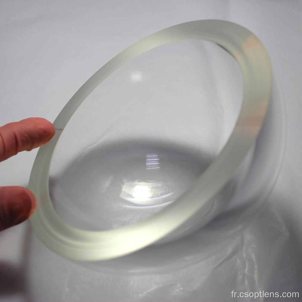Dome de diamètre 150 mm de dôme de verre de silice fusionné