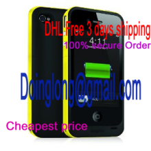 wholesale Mophie Juice Pack Plus Case and Rechargeable Battery for iPhone 4 Retail   Packaging (Yellow)