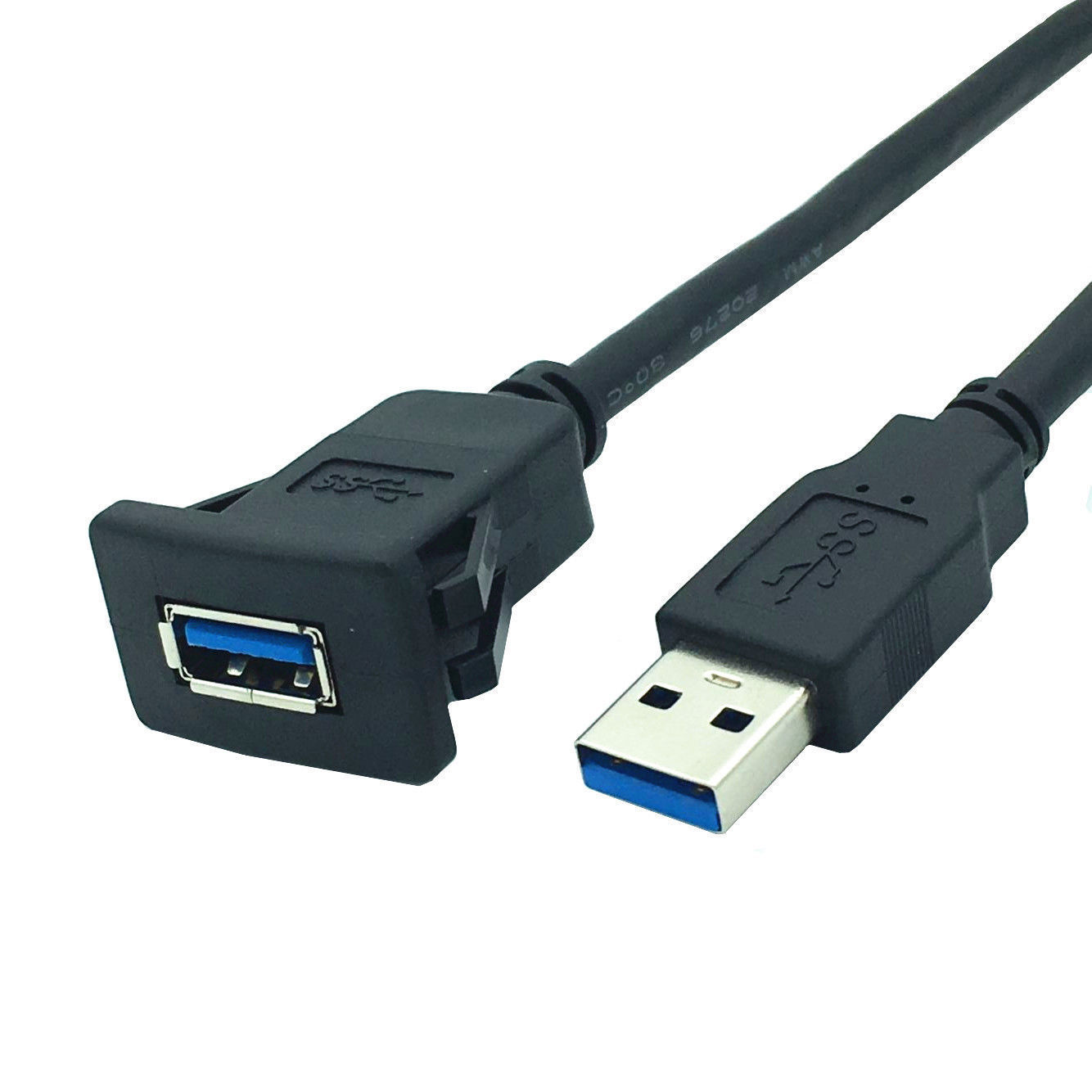 China data cable factory Dual single Square USB 3.0 Panel Flush Mount Extension Cable