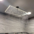 Cabeza de ducha de cascada acrílica rectánica de cristal transparente