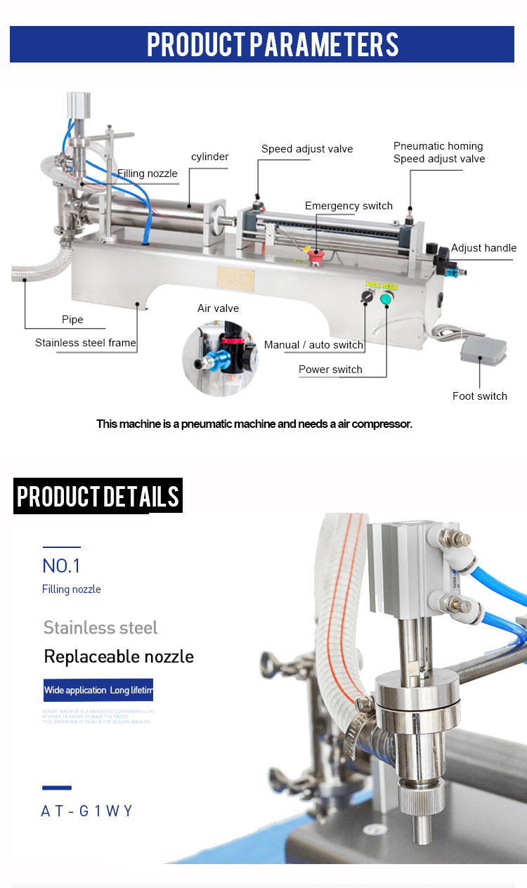 Semi-Automatic manual pneumatic liquid filling machine cosmetic liquid/liquid detergent /liquid soap filling machine