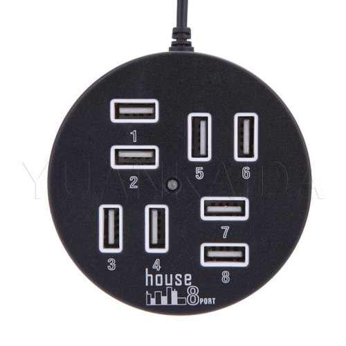 High Speed 8-Port Round USB 2.0 HUB Adapter