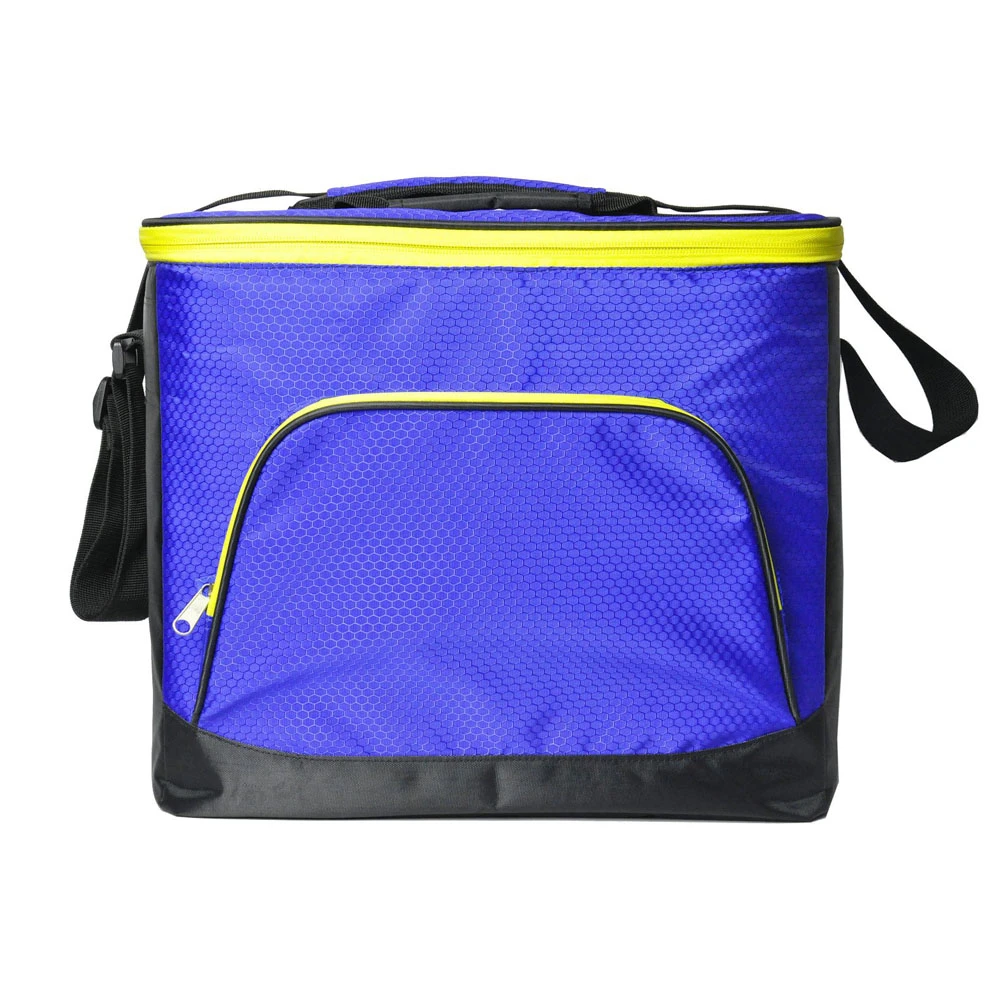 Gots Oekotex 100 Hot Selling Blue Cmyk Printing Long Nylon/Polyester Handle Ultrasonic Cooler Bag with Lamination