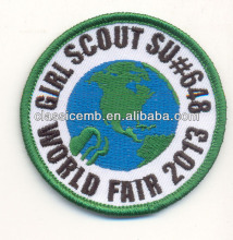 Embroidered round girl scout patch